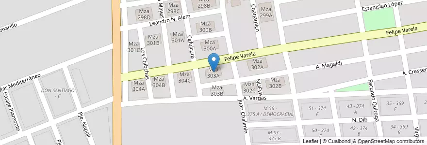 Mapa de ubicacion de Mza 303A en الأرجنتين, Salta, Capital, Municipio De Salta, Salta.
