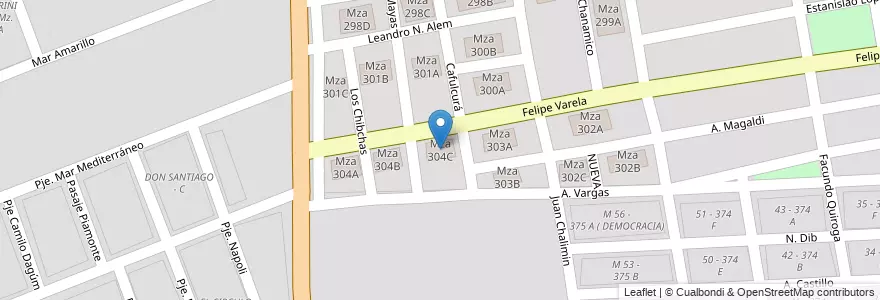 Mapa de ubicacion de Mza 304C en 阿根廷, Salta, Capital, Municipio De Salta, Salta.