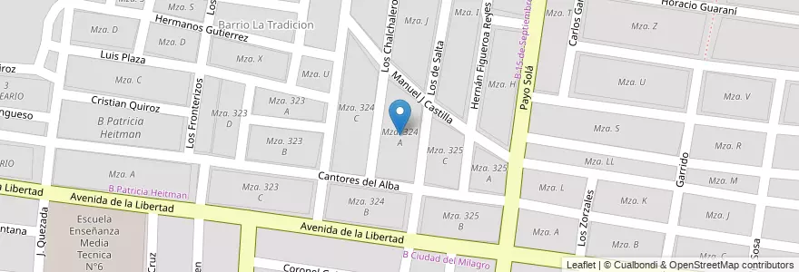 Mapa de ubicacion de Mza. 324 A en Argentinien, Salta, Capital, Municipio De Salta.