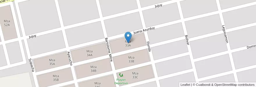 Mapa de ubicacion de Mza 33A en Arjantin, Salta, General Güemes, Municipio De General Güemes.