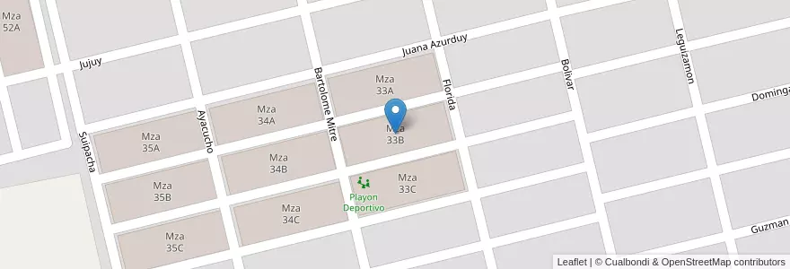Mapa de ubicacion de Mza 33B en آرژانتین, Salta, General Güemes, Municipio De General Güemes.