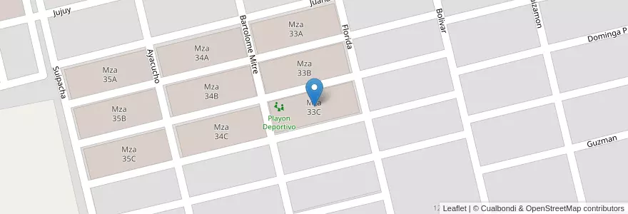 Mapa de ubicacion de Mza 33C en Arjantin, Salta, General Güemes, Municipio De General Güemes.