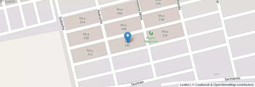Mapa de ubicacion de Mza 34C en Argentine, Salta, General Güemes, Municipio De General Güemes.