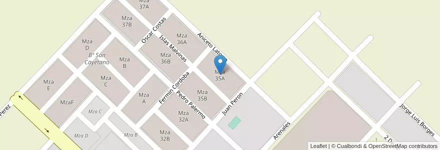 Mapa de ubicacion de Mza 35A en الأرجنتين, Salta, Anta, Municipio De Joaquín V. González.