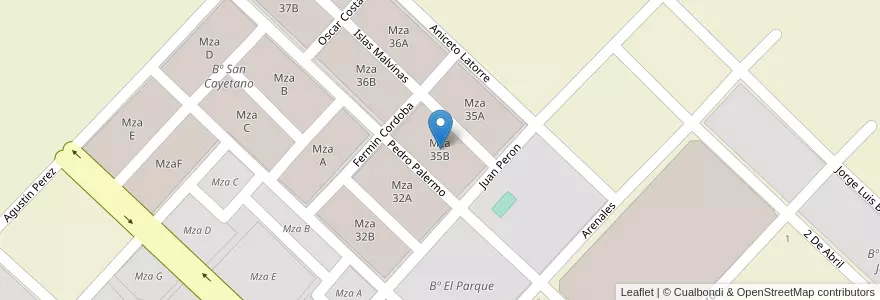 Mapa de ubicacion de Mza 35B en Arjantin, Salta, Anta, Municipio De Joaquín V. González.
