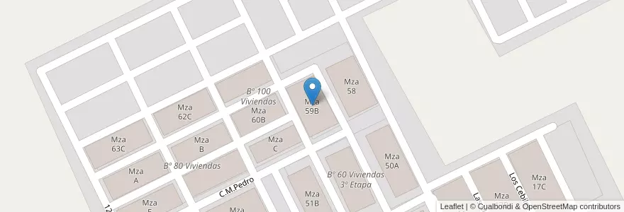 Mapa de ubicacion de Mza 59B en Argentinien, Salta, General Güemes, Municipio De Campo Santo.