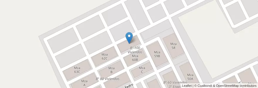 Mapa de ubicacion de Mza 60A en Argentinien, Salta, General Güemes, Municipio De Campo Santo.