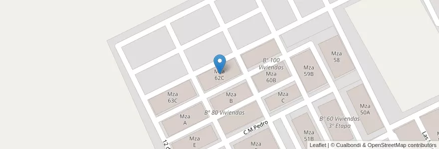 Mapa de ubicacion de Mza 62C en الأرجنتين, Salta, General Güemes, Municipio De Campo Santo.