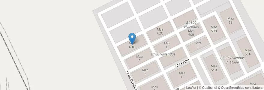 Mapa de ubicacion de Mza 63C en 阿根廷, Salta, General Güemes, Municipio De Campo Santo.