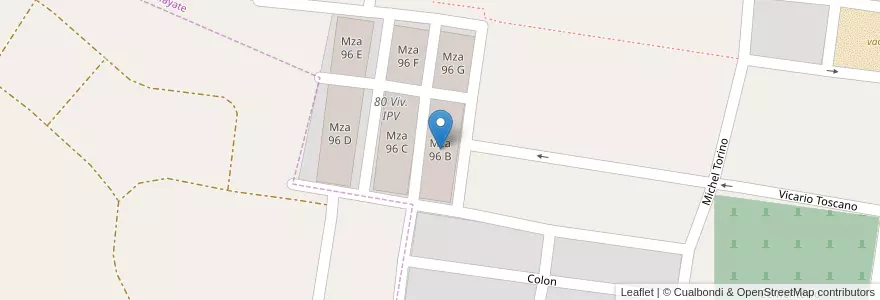Mapa de ubicacion de Mza 96 B en Аргентина, Сальта, Cafayate, Municipio De Cafayate.