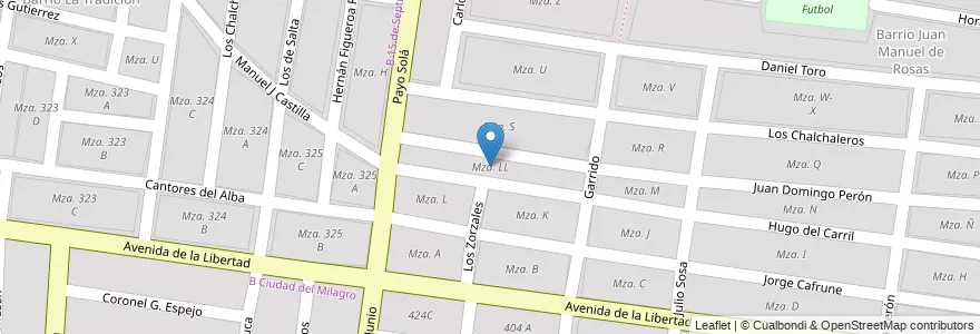 Mapa de ubicacion de Mza. LL en الأرجنتين, Salta, Capital, Municipio De Salta.