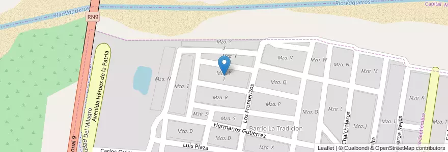 Mapa de ubicacion de Mza. Y 1 en アルゼンチン, サルタ州, La Caldera, Municipio De Salta.