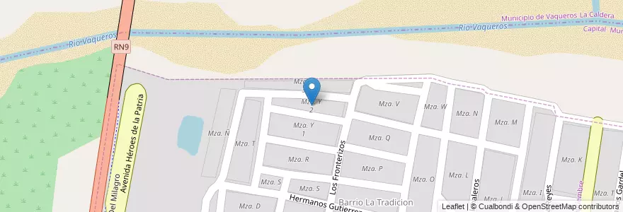 Mapa de ubicacion de Mza. Y 2 en アルゼンチン, サルタ州, La Caldera, Municipio De Salta.