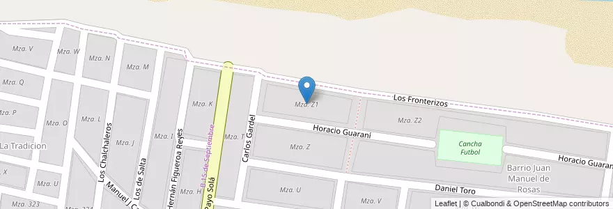 Mapa de ubicacion de Mza. Z1 en 아르헨티나, Salta, Capital, Municipio De Salta.