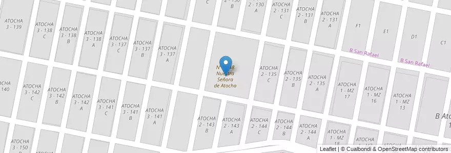 Mapa de ubicacion de N° 4848 Nuestra Señora de Atocha en アルゼンチン, サルタ州, Capital, Municipio De San Lorenzo, Salta.