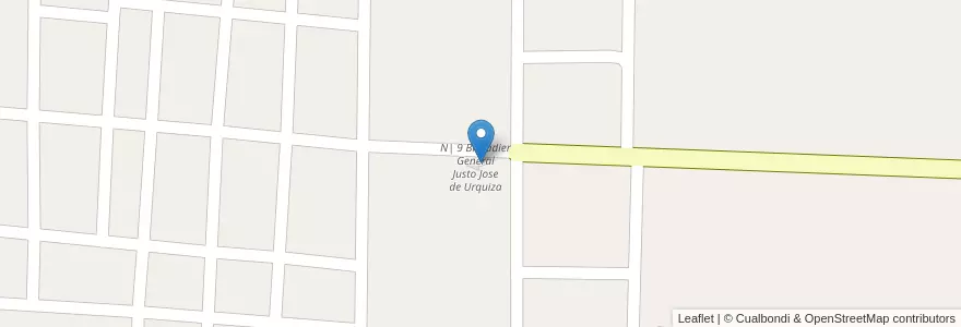 Mapa de ubicacion de N| 9 Brigadier General Justo Jose de Urquiza en アルゼンチン, エントレ・リオス州, Departamento Diamante, Distrito Palmar.