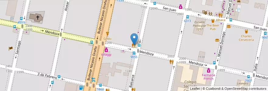 Mapa de ubicacion de N40 en アルゼンチン, サンタフェ州, Departamento Rosario, Municipio De Rosario, ロサリオ.