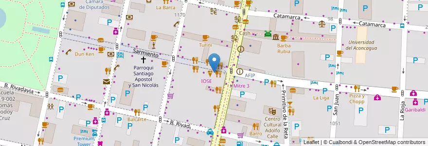 Mapa de ubicacion de Na More en アルゼンチン, チリ, メンドーサ州, Departamento Capital, Ciudad De Mendoza.