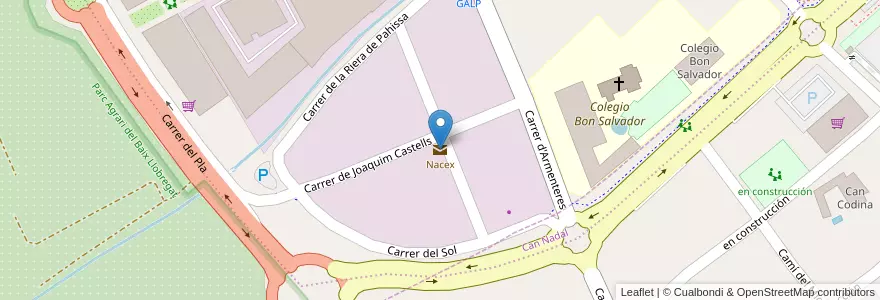 Mapa de ubicacion de Nacex en 西班牙, Catalunya, Barcelona, Baix Llobregat.