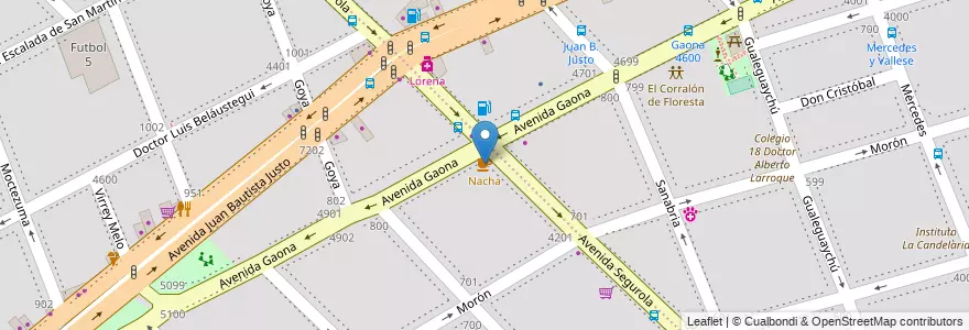 Mapa de ubicacion de Nacha, Velez Sarsfield en آرژانتین, Ciudad Autónoma De Buenos Aires, Buenos Aires, Comuna 10.