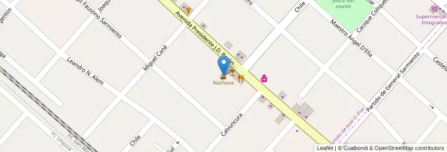 Mapa de ubicacion de Nachova en Arjantin, Buenos Aires.