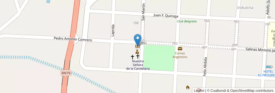 Mapa de ubicacion de Nación en アルゼンチン, ラ・リオハ州, Departamento General Belgrano.