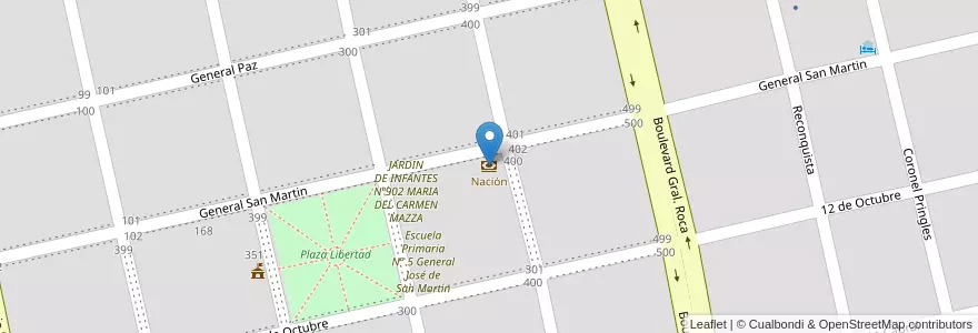 Mapa de ubicacion de Nación en 阿根廷, 布宜诺斯艾利斯省, Partido De Mar Chiquita.
