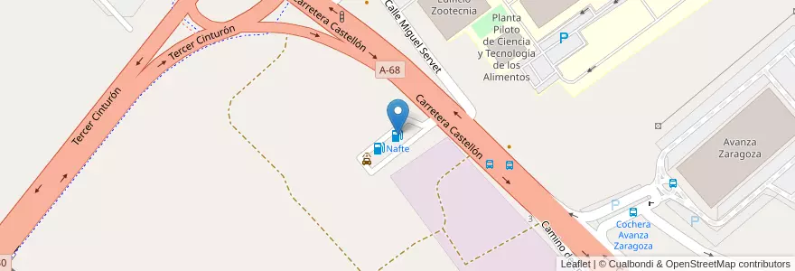 Mapa de ubicacion de Nafte en إسبانيا, أرغون, سرقسطة, Zaragoza, سرقسطة.