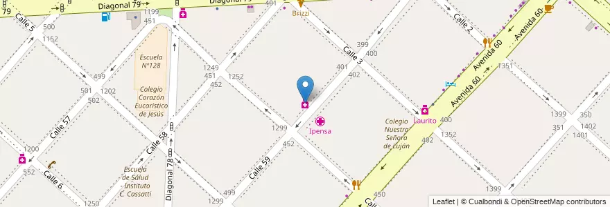 Mapa de ubicacion de Nagy S.C.S. (Elicabe), Casco Urbano en 阿根廷, 布宜诺斯艾利斯省, Partido De La Plata, La Plata.
