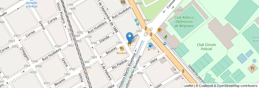 Mapa de ubicacion de Nakiri Nikkei, Nuñez en 阿根廷, Ciudad Autónoma De Buenos Aires, 布宜诺斯艾利斯, Comuna 13.