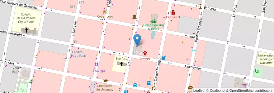 Mapa de ubicacion de Naldo Lombardi en Argentinië, Entre Ríos, Departamento Concordia, Distrito Suburbios, Concordia, Concordia.