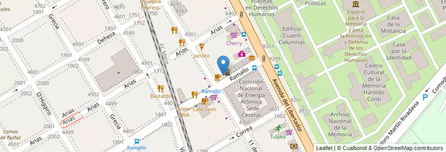 Mapa de ubicacion de Namaskar Sabores, Nuñez en Argentinien, Ciudad Autónoma De Buenos Aires, Buenos Aires, Comuna 13.