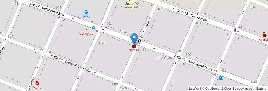 Mapa de ubicacion de Natalini en Arjantin, Buenos Aires, Partido De Luján.