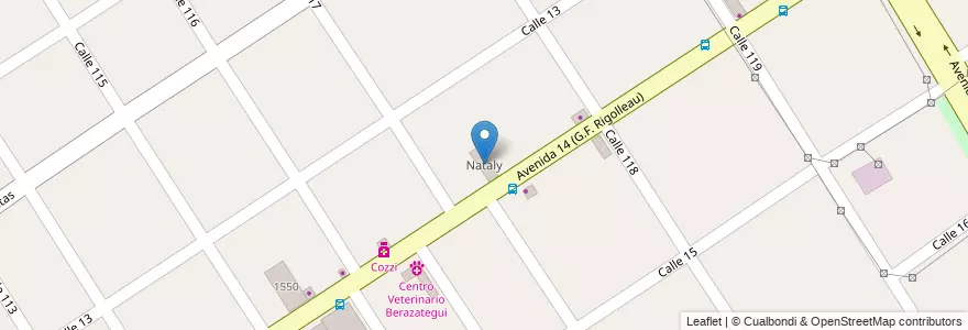 Mapa de ubicacion de Nataly en Argentinië, Buenos Aires, Partido De Berazategui, Berazategui.