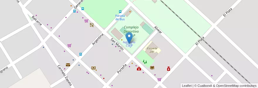 Mapa de ubicacion de Natatorio C:A:P en Argentinië, Santa Fe, Departamento Iriondo, Municipio De Salto Grande, Salto Grande.
