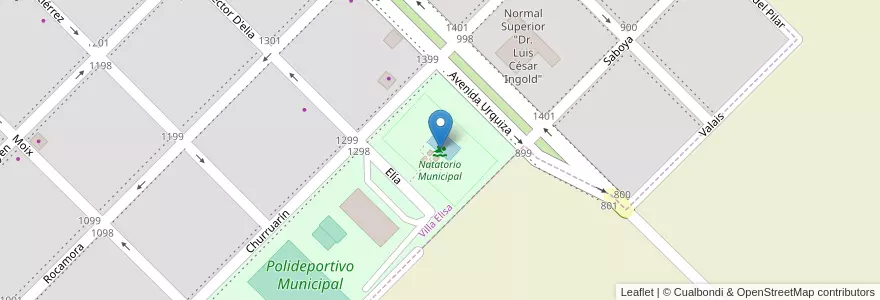 Mapa de ubicacion de Natatorio Municipal en 아르헨티나, 엔트레리오스주, Departamento Colón, Distrito Segundo, Villa Elisa, Villa Elisa.