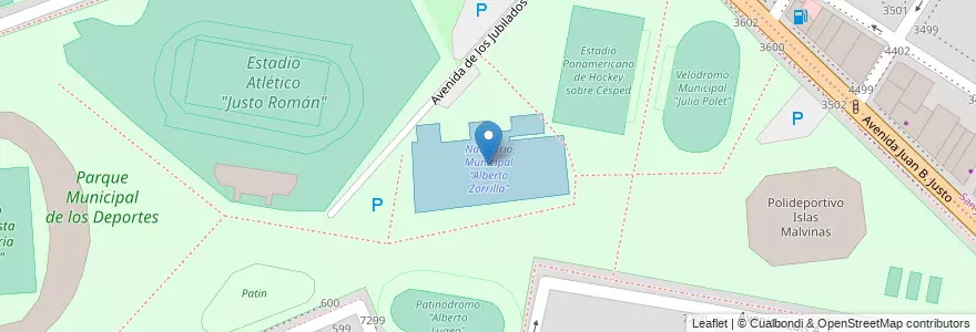 Mapa de ubicacion de Natatorio Municipal “Alberto Zorrilla” en 阿根廷, 布宜诺斯艾利斯省, Partido De General Pueyrredón, Mar Del Plata.