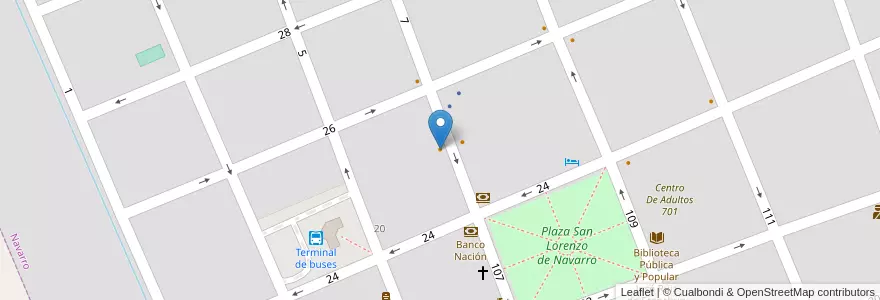 Mapa de ubicacion de Navarro en Arjantin, Buenos Aires, Partido De Navarro, Navarro.