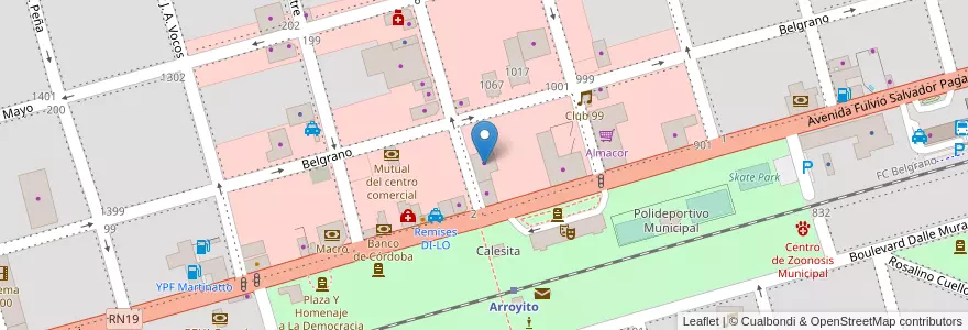 Mapa de ubicacion de Navarro Motos en آرژانتین, Córdoba, Departamento San Justo, Municipio Arroyito, Pedanía Arroyito, Arroyito.