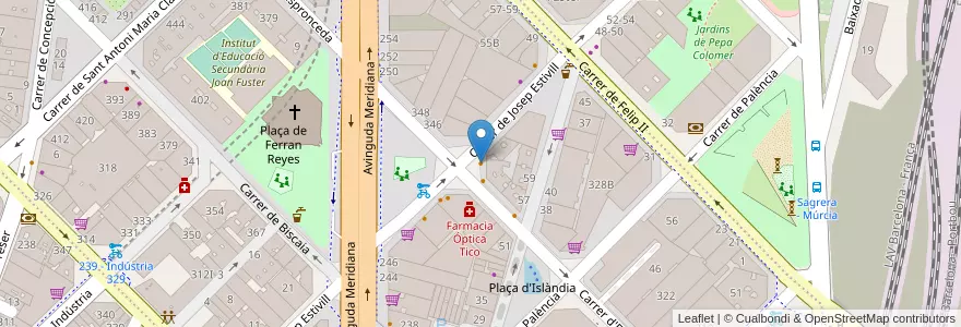 Mapa de ubicacion de Navas Döner Pizza en Espanha, Catalunha, Barcelona, Barcelonès, Barcelona.