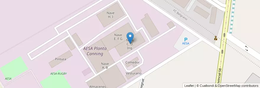 Mapa de ubicacion de Nave C, D, Ing. en Arjantin, Buenos Aires, Canning.