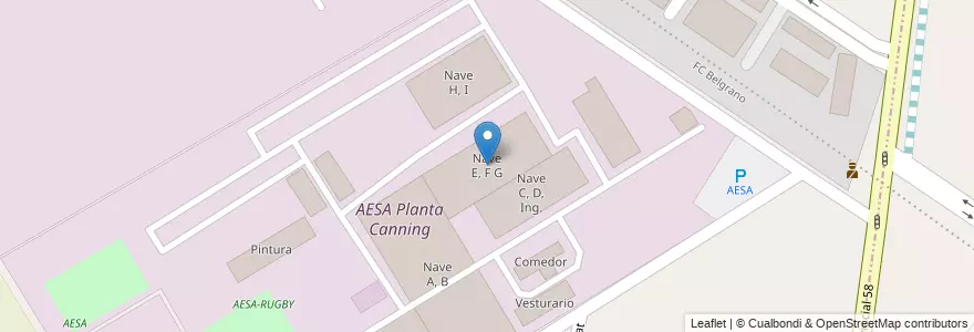 Mapa de ubicacion de Nave E, F G en 아르헨티나, 부에노스아이레스주, Canning.