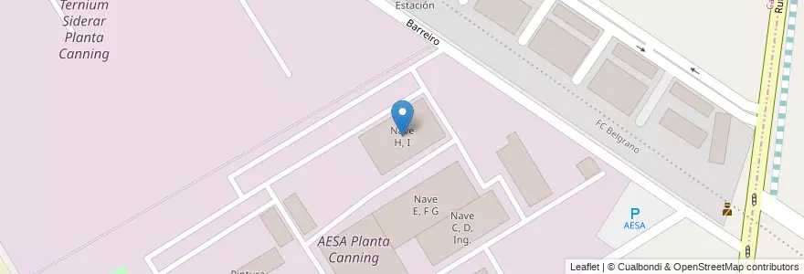 Mapa de ubicacion de Nave H, I en Arjantin, Buenos Aires, Canning.
