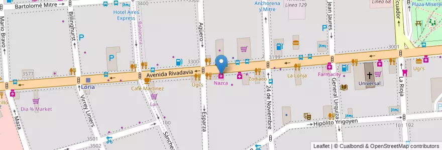 Mapa de ubicacion de Nazca, Balvanera en Аргентина, Буэнос-Айрес, Comuna 5, Comuna 3, Буэнос-Айрес.