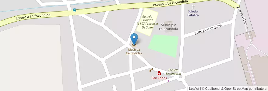Mapa de ubicacion de NbCh La Escondidas en Argentinië, Chaco, Departamento General Dónovan, Municipio De La Escondida, La Escondida.