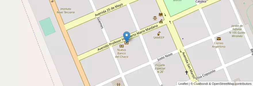 Mapa de ubicacion de Nbch en 阿根廷, Chaco, Departamento Sargento Cabral, Municipio De Colonia Elisa, Colonia Elisa.