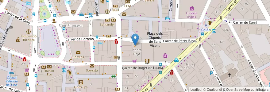 Mapa de ubicacion de neco buffet en Espagne, Communauté Valencienne, Valence, Comarca De València, Valence.