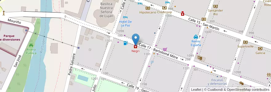Mapa de ubicacion de Negri en Argentina, Buenos Aires, Partido De Luján.