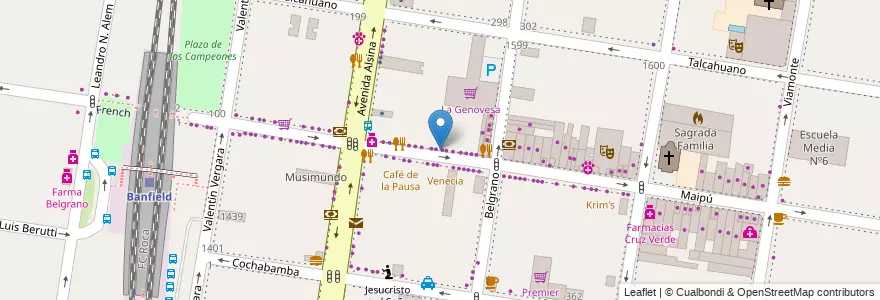 Mapa de ubicacion de Negro El 11 en 阿根廷, 布宜诺斯艾利斯省, Partido De Lomas De Zamora, Banfield.