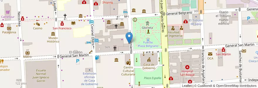 Mapa de ubicacion de Negus en Argentinien, Jujuy, Departamento Doctor Manuel Belgrano, Municipio De San Salvador De Jujuy.